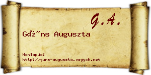 Güns Auguszta névjegykártya